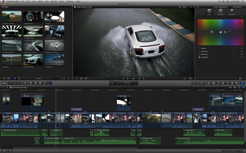 Ứng dụng chỉnh sửa video chuyên nghiệp Final Cut Pro X.