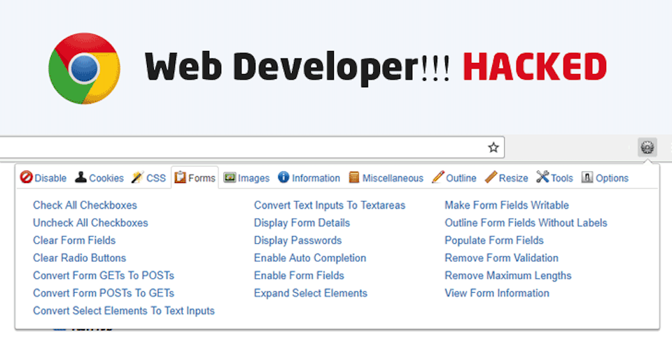 Web Developer nằm trong số những extension trên Chrome bị tin tặc xâm nhập.