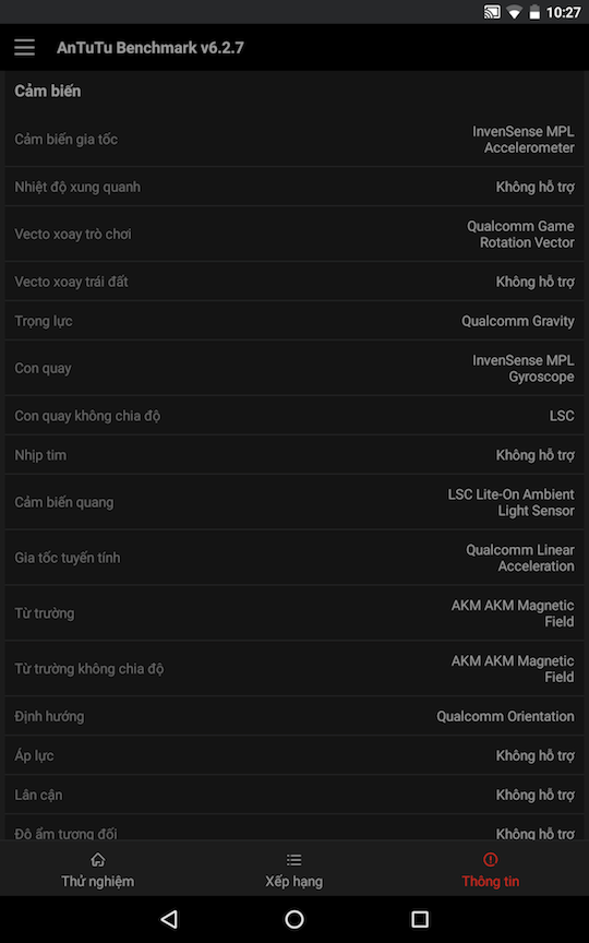 Đến phần cảm biến