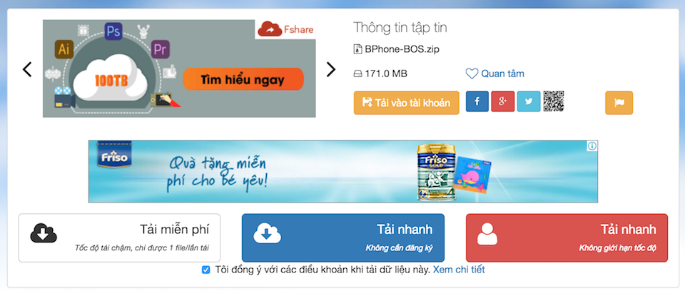 Bộ ứng dụng BOS có kích thước khoảng 171 MB.