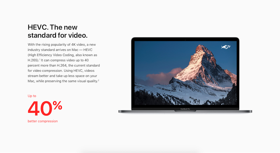 Chúng ta được lợi gì từ chuẩn mã hoá HEVC trên iOS 11 Chuẩn mã hoá hình ảnh, video HEVC có tỷ lệ nén cao gấp đôi so với H.264