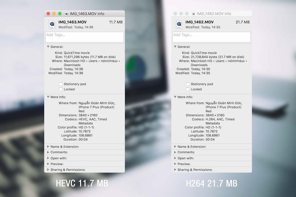 Chúng ta được lợi gì từ chuẩn mã hoá HEVC trên iOS 11 So sánh HEVC và H264