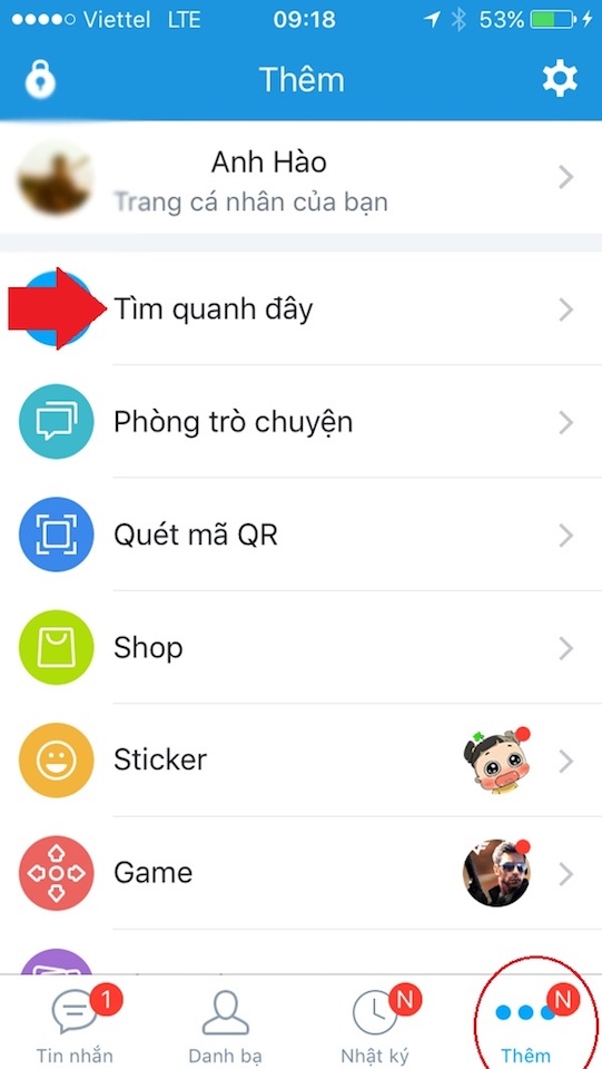 Chọn Tìm quanh đây.