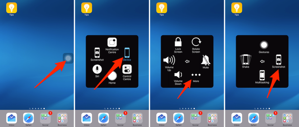Chụp màn hình bằng Assistive Touch