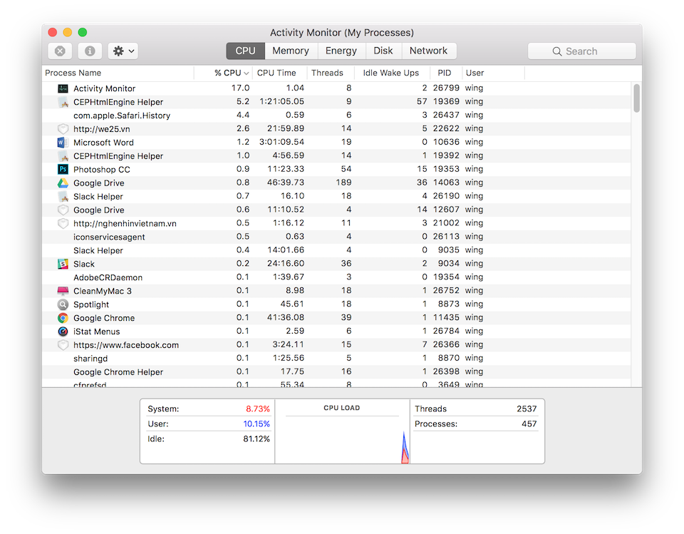Tắt bớt các tiến trình hao tốn tài nguyên xử lý