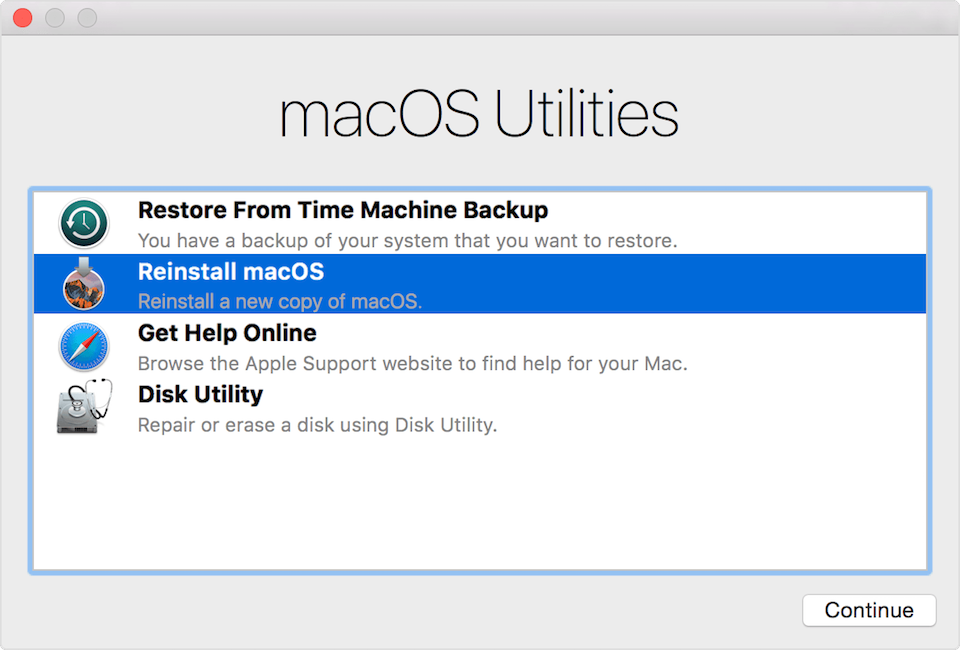 Cài đặt lại macOS