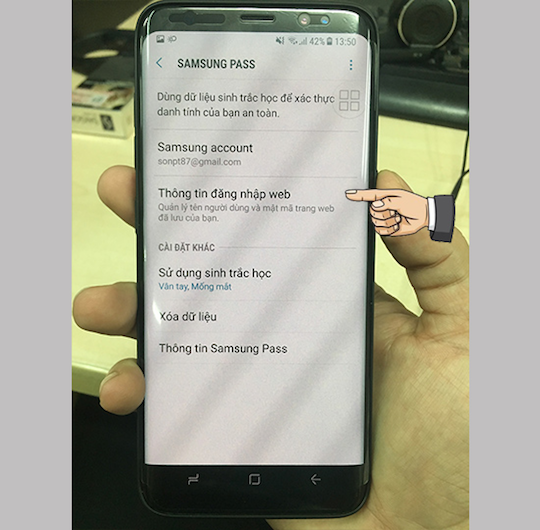 Giao diện chính của tính năng Samsung Pass.