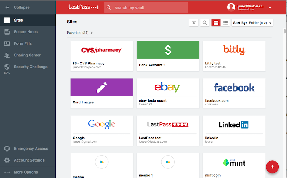 Phần mềm quản lý mật khẩu LastPass.