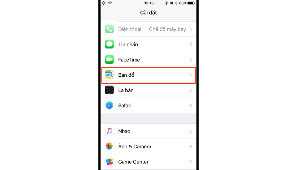 3 thủ thuật iPhone siêu hay mà bạn nên biết Vào Cài đặt > Bản đồ