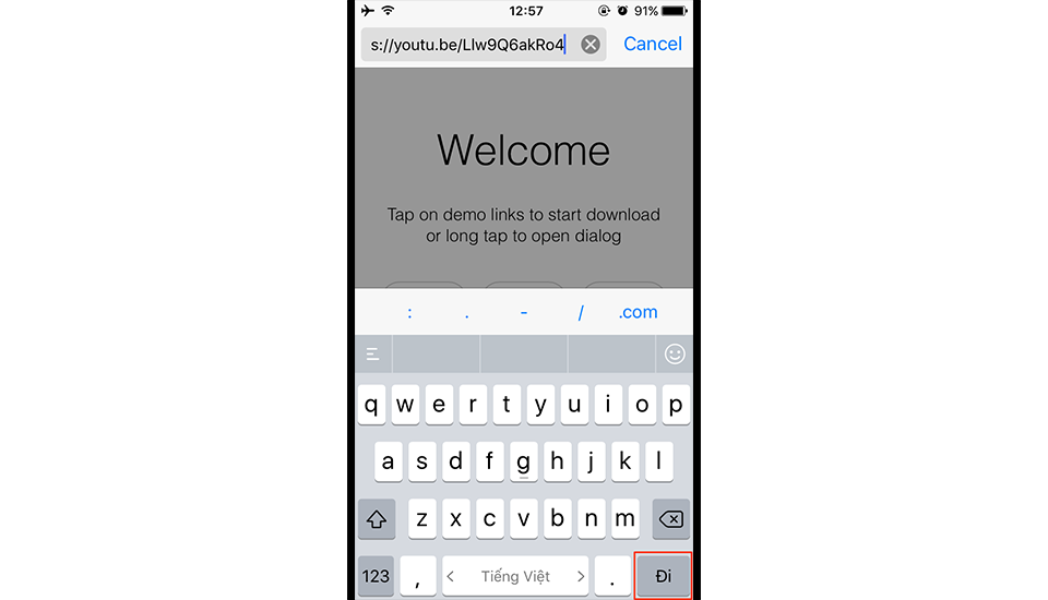 3 thủ thuật iPhone siêu hay mà bạn nên biết Nhập đường dẫn vào ứng dụng