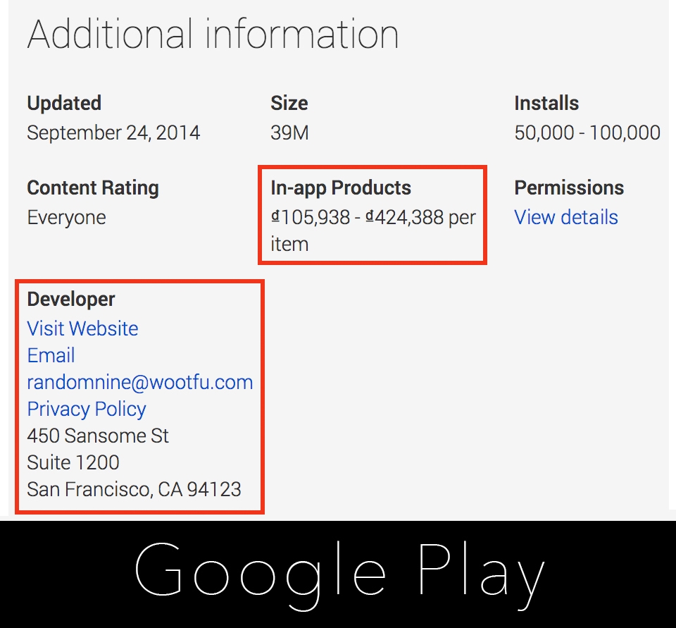Google Play cung cấp nhiều thông tin về ứng dụng hơn