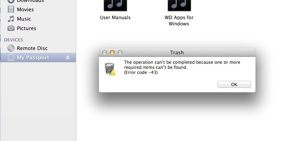Lỗi không xoá được file trên macOS