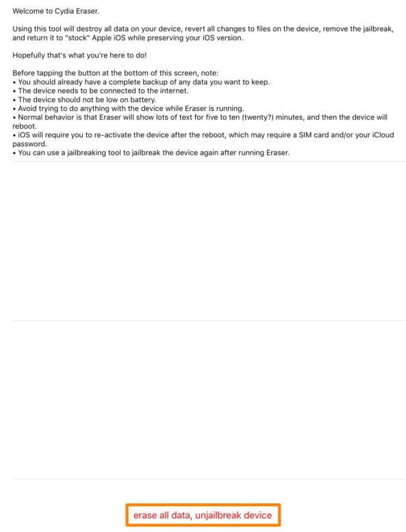 Hướng dẫn xóa jailbreak iOS 3