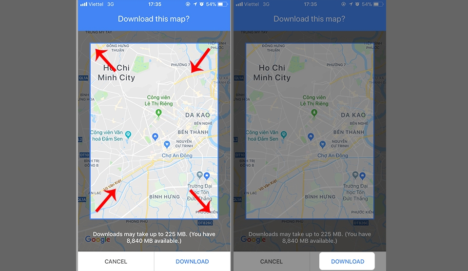 Hướng dẫn sử dụng Google Maps không tốn dung lượng 3G (Ảnh 3) Hướng dẫn sử dụng Google Maps không tốn dung lượng 3G (Ảnh 3)