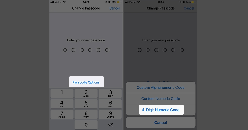 Hướng dẫn chuyển về passcode 4 số trên iPhone! (Ảnh 4) Hướng dẫn chuyển về passcode 4 số trên iPhone! (Ảnh 4)