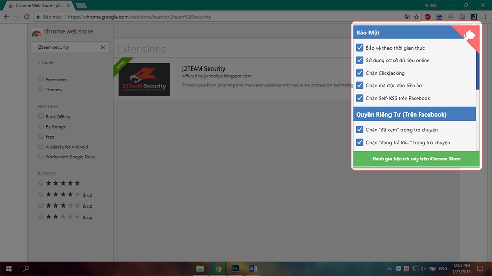 J2TEAM Security - Tiện ích bảo mật cho Google Chrome! (Ảnh 4) J2TEAM Security - Tiện ích bảo mật cho Google Chrome! (Ảnh 4)
