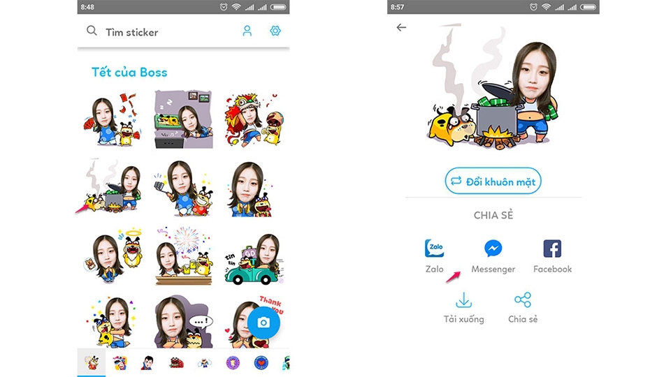 Tạo Sicker chúc Tết cho Zalo, Facebook với Zamoji (Ảnh 4) Tạo Sicker chúc Tết cho Zalo, Facebook với Zamoji (Ảnh 4)