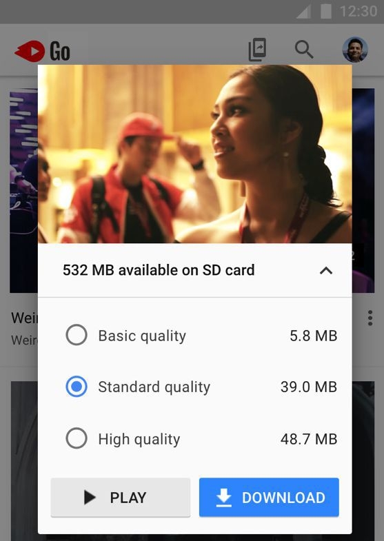 Phiên bản rút gọn YouTube Go mới được Google ra mắt (Ảnh 2) Phiên bản rút gọn YouTube Go mới được Google ra mắt (Ảnh 2)