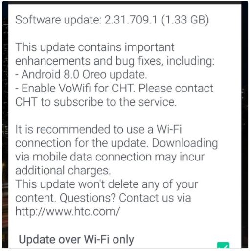 HTC U11 cập nhật android 8.0 chính thức qua OTA (Ảnh 2)