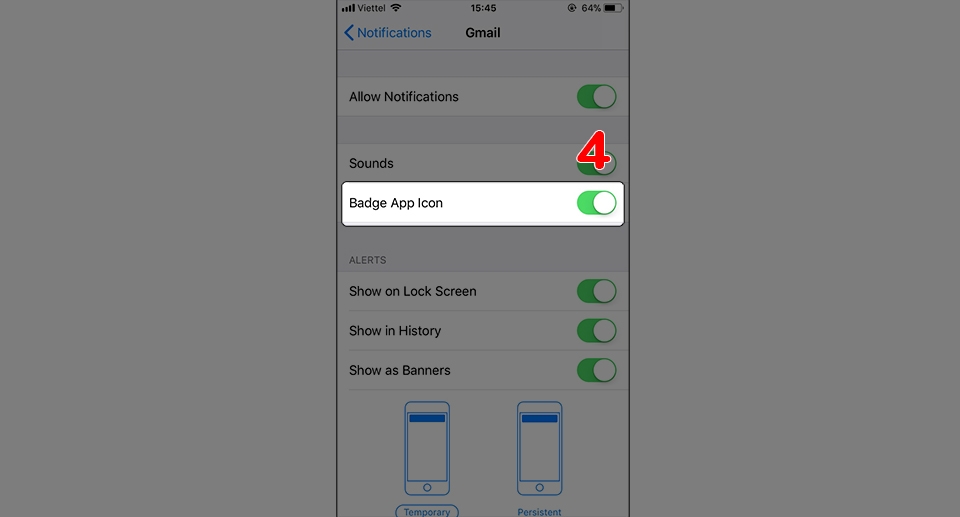 Tắt biểu tượng số màu đỏ trên các ứng dụng của iPhone (Ảnh 4)
