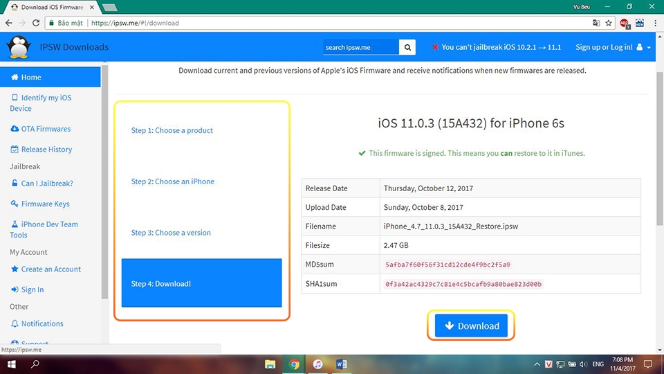 Hạ cấp phiên bản iOS 11.2 beta xuống phiên bản cũ hơn (Ảnh 4)