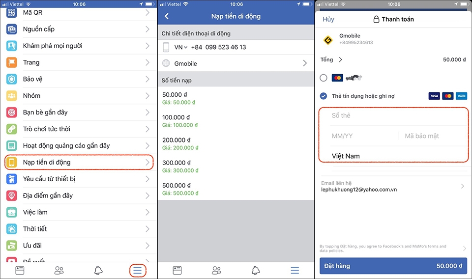 Hướng dẫn nạp tiền điện thoại bằng ứng dụng Facebook! (Ảnh 2)