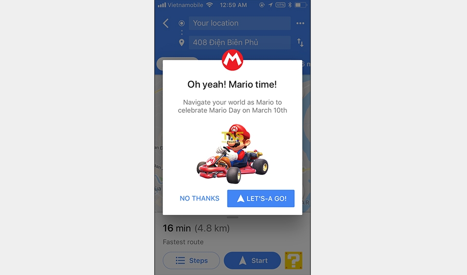 Hướng dẫn mang Mario lên Google Maps để chỉ đường! (Ảnh 3) Hướng dẫn mang Mario lên Google Maps để chỉ đường! (Ảnh 3)