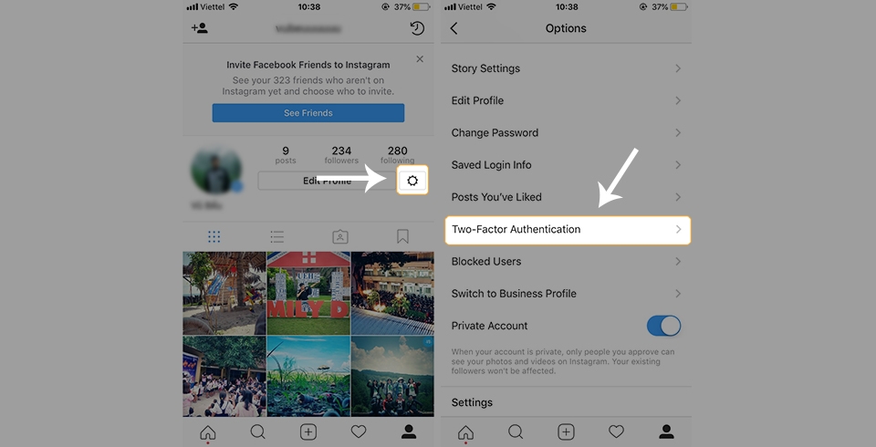 Hướng dẫn bật xác thực hai yếu tố trên Instagram (Ảnh 3) Hướng dẫn bật xác thực hai yếu tố trên Instagram (Ảnh 3)