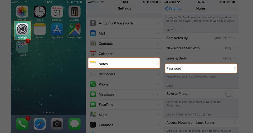 Hướng dẫn đặt mật khẩu ghi chú Notes trên iPhone (Ảnh 2)
