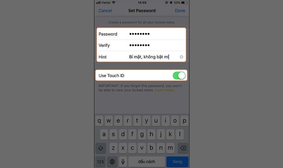 Hướng dẫn đặt mật khẩu ghi chú Notes trên iPhone (Ảnh 3)
