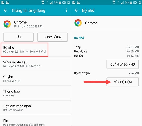 việc cơ bản cần làm khi thiết bị Android đầy bộ nhớ