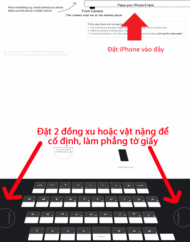 Paper Keyboard, ứng dụng biến tờ giấy thành bàn phím.