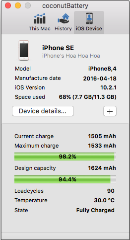 kiểm tra pin thiết bị iOS và MacBook bằng ứng dụng