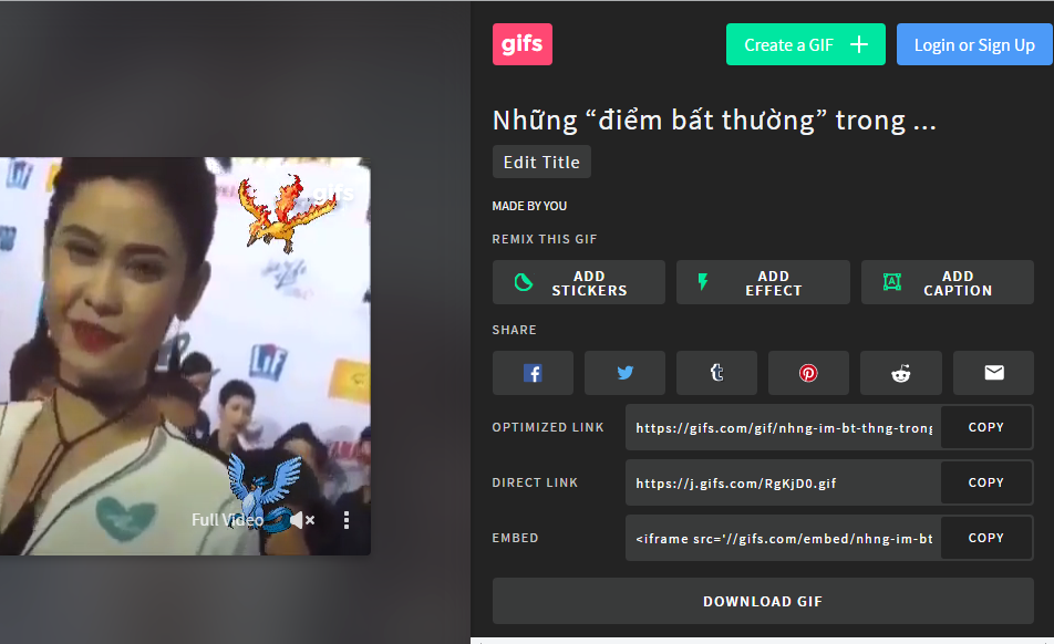 thủ thuật tạo ảnh động GIF từ clip Youtube đơn giản. thủ thuật tạo ảnh động GIF từ clip Youtube đơn giản.