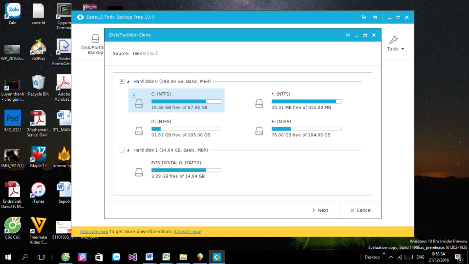 Chuyển Windows sang ổ cứng mới với EaseUS Todo Backup Chuyển Windows sang ổ cứng mới với EaseUS Todo Backup