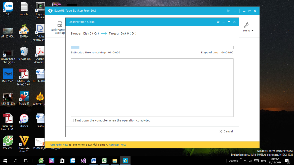 Chuyển Windows sang ổ cứng mới với EaseUS Todo Backup Chuyển Windows sang ổ cứng mới với EaseUS Todo Backup