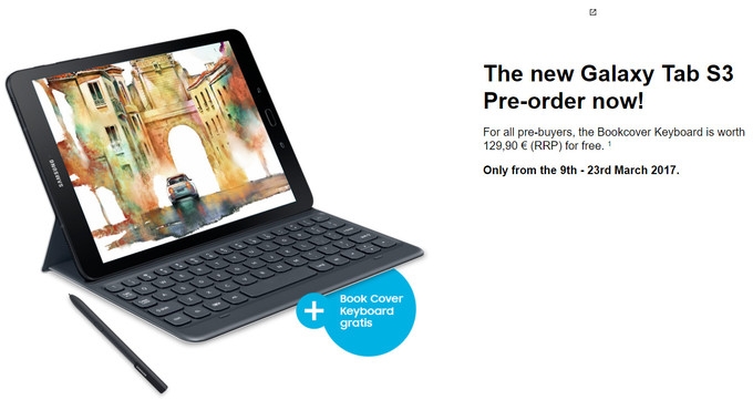 tặng 1 bao da kèm bán phím khi đặt mua Galaxy Tab S3 tặng 1 bao da kèm bán phím khi đặt mua Galaxy Tab S3
