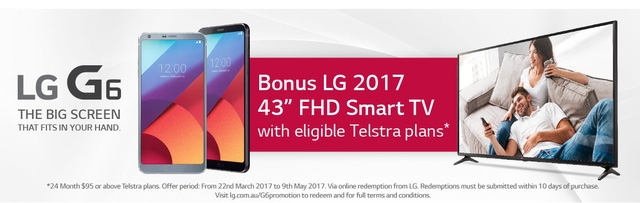 Mua LG G6 nhận ngay 1 smart TV 43 inch Mua LG G6 nhận ngay 1 smart TV 43 inch