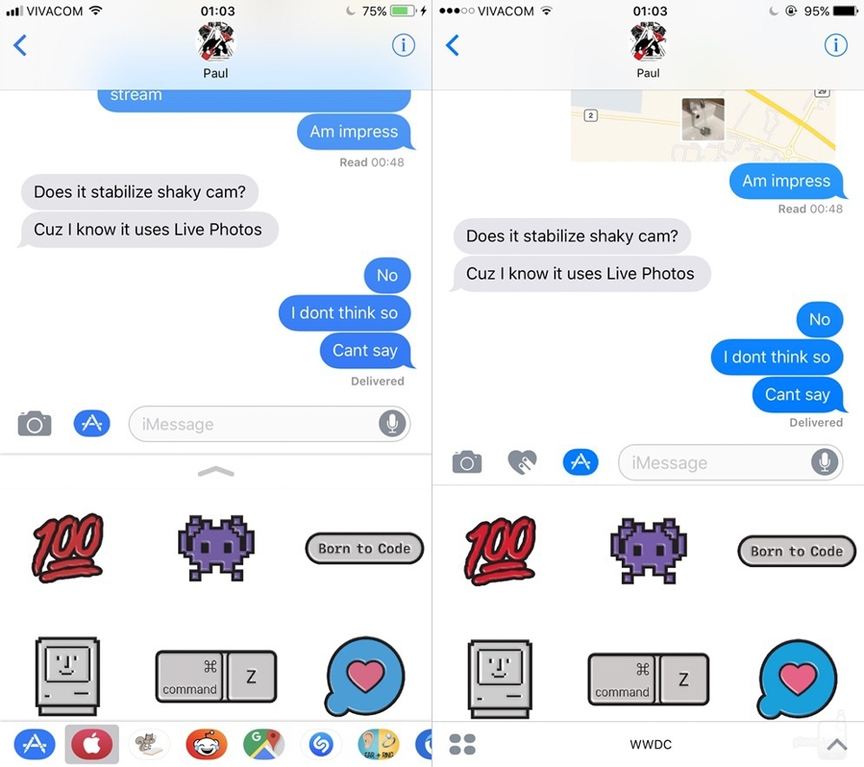 So sánh nhanh HDH iOS 11 (Beta) với iOS 10