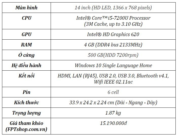 Cấu hình ThinkPad E470