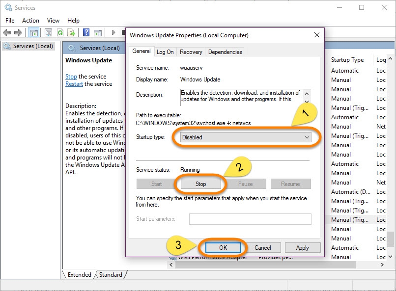 Bước 2 Windows Update Properties