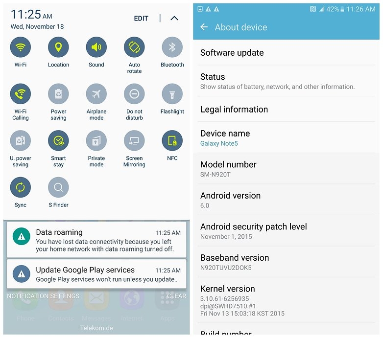 galaxy note 5 android 6.0 marshmallow