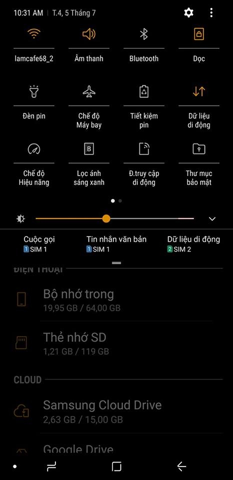 2 SIM 1 thẻ nhớ Samsung Galaxy S8