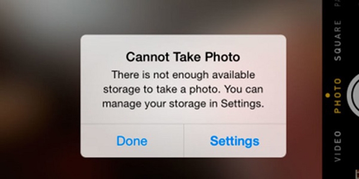 iPhone hết bộ nhớ