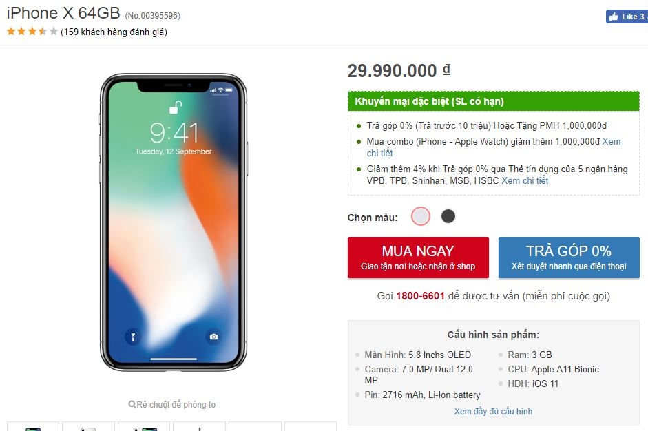 iPhone X giảm giá