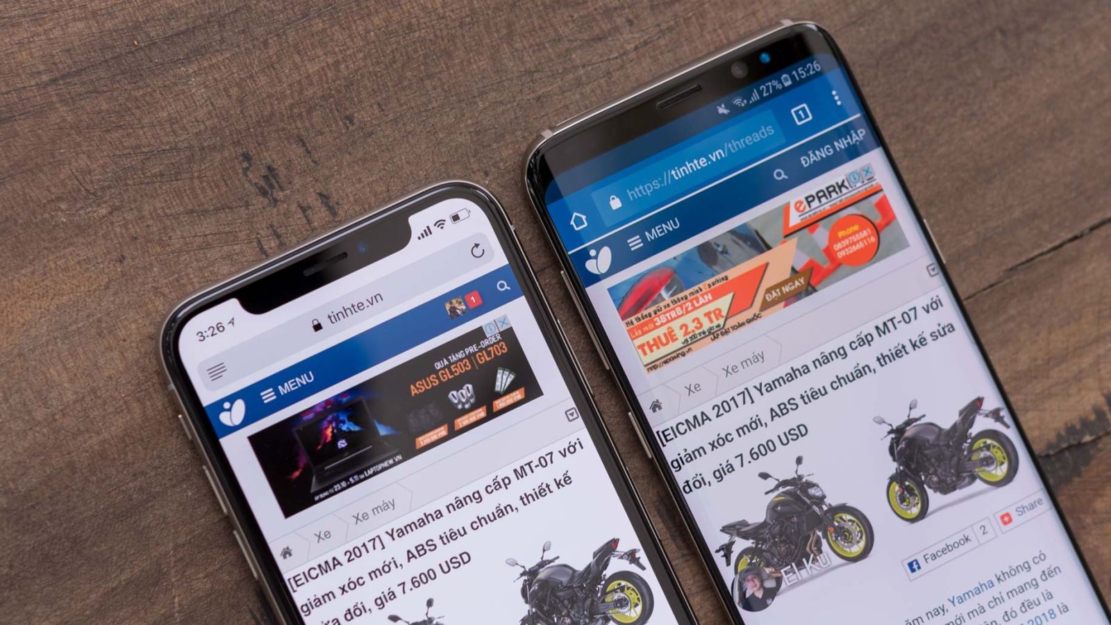 Samsung Galaxy S8 vs iPhone X