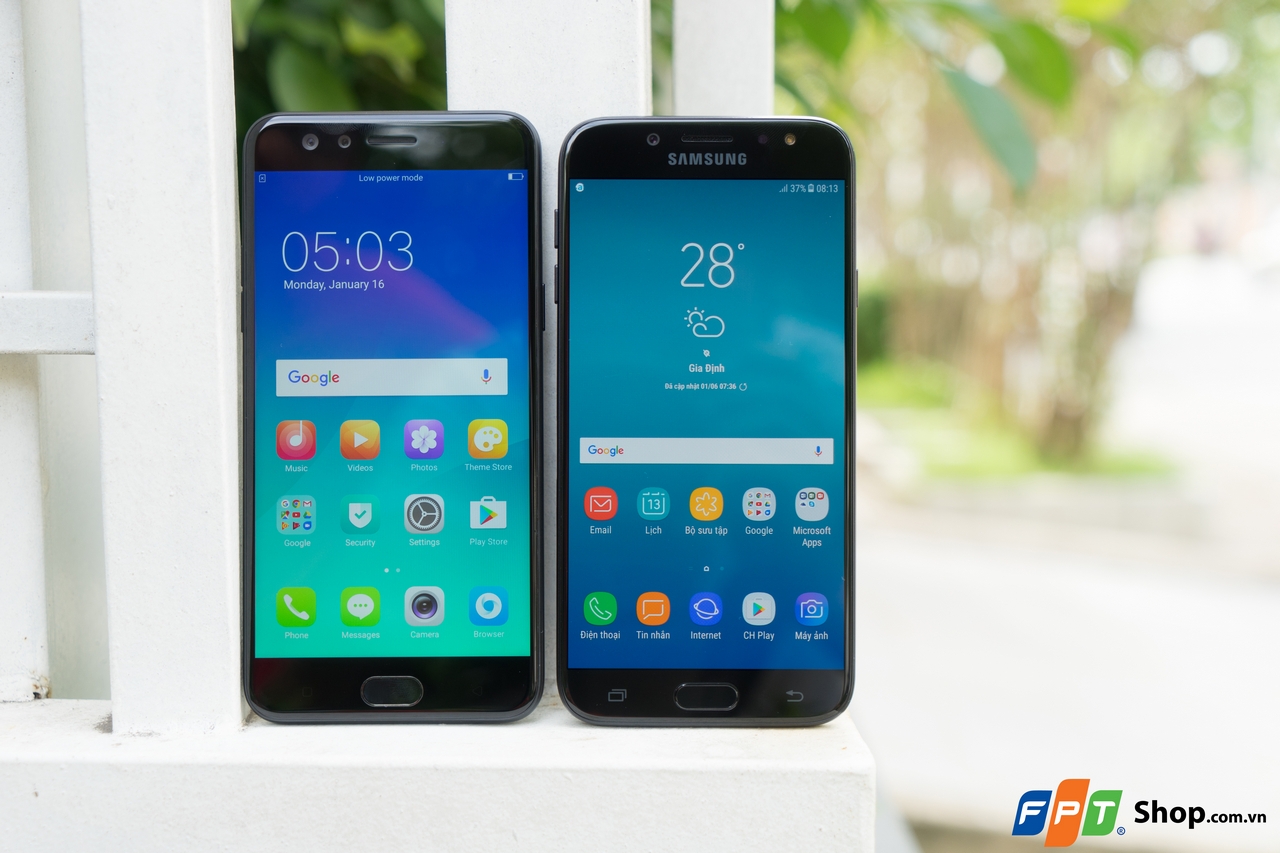 so sánh OPPO F3 và Samsung Galaxy J7 Pro