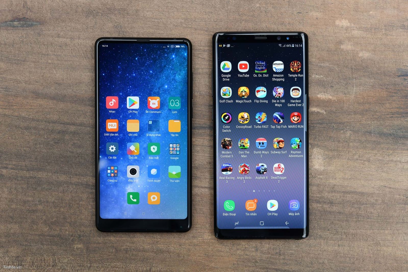 so sánh Samsung Galaxy Note8 và Xiaomi Mi Mix 2