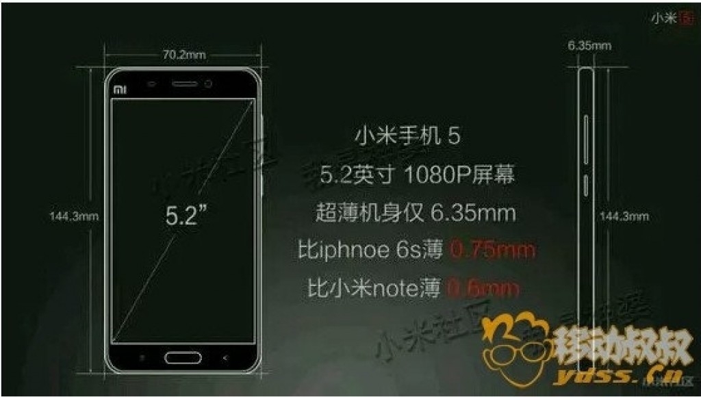 Slide Xiaomi Mi 5