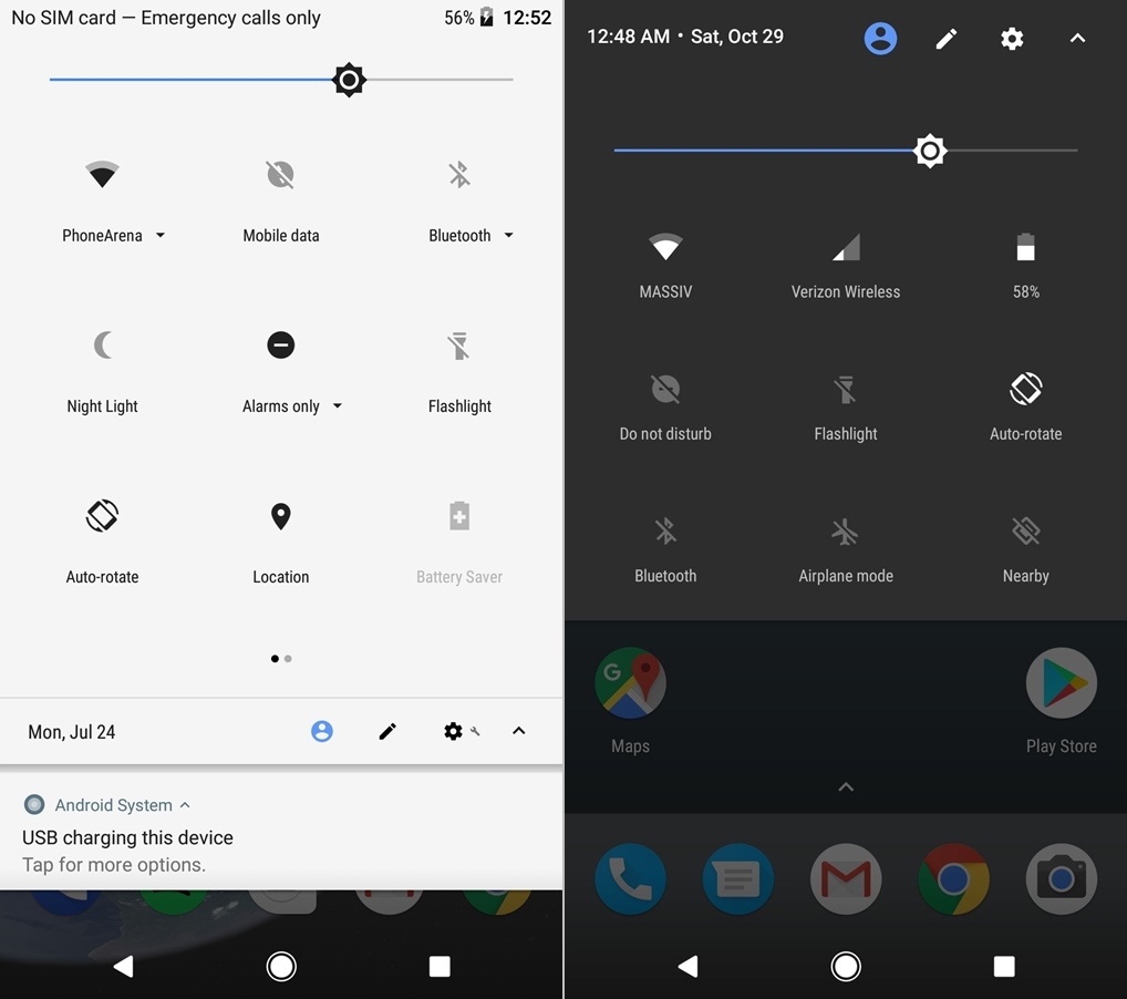 Sự khác nhau về giao diện giữa hai phiên bản Android 8.0 Oreo và Android 7.0 Nougat